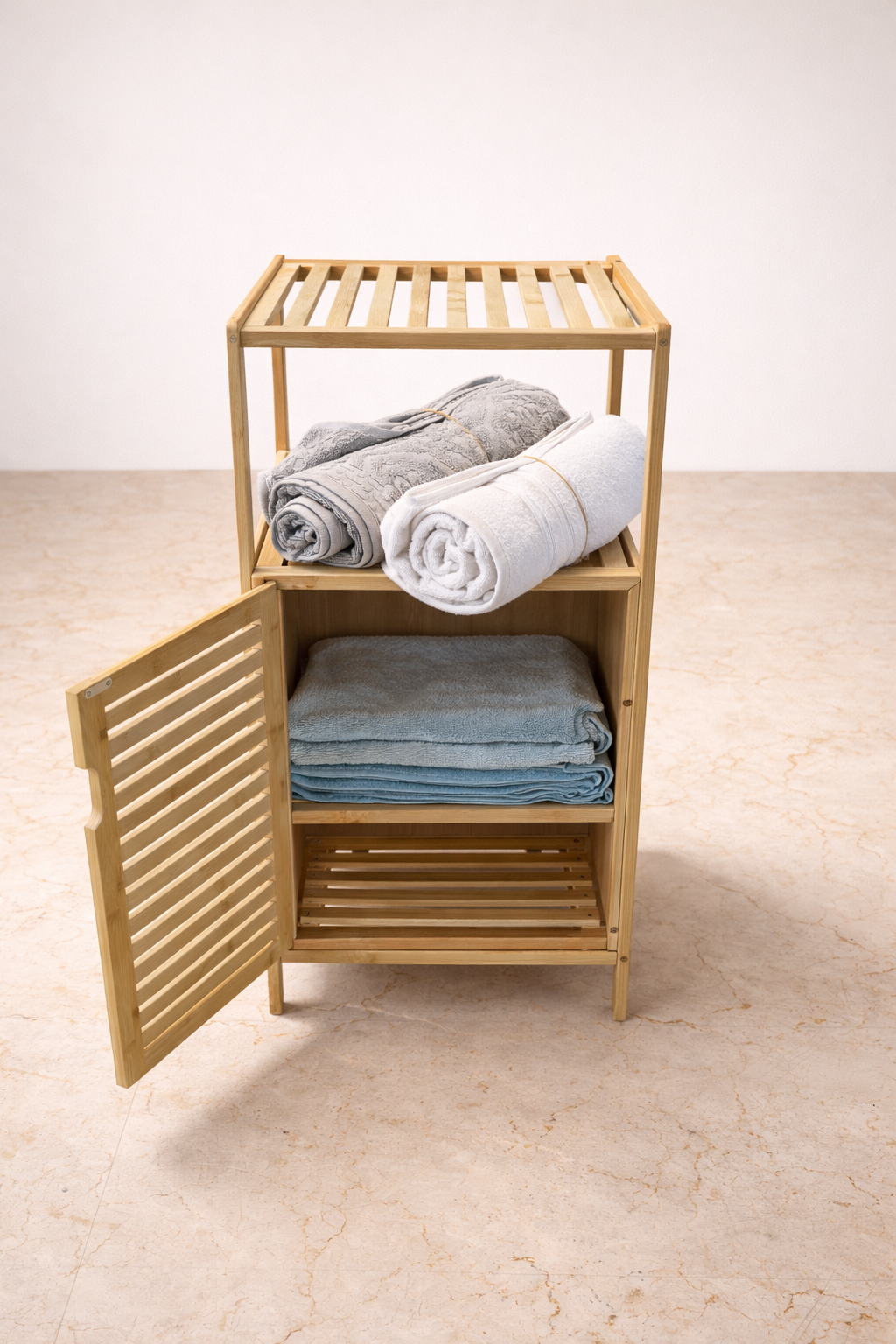 Bambu Çamaşır Sepeti Ayaklı Doğal Bambu Dayanıklı Şık Tasarım SHN-2095