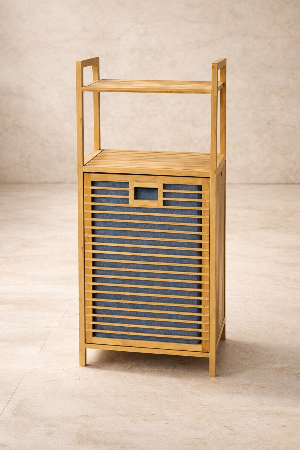 Bambu Çamaşır Sepeti Kapaklı Doğal Bambu Dayanıklı Şık Tasarım SHN-2097