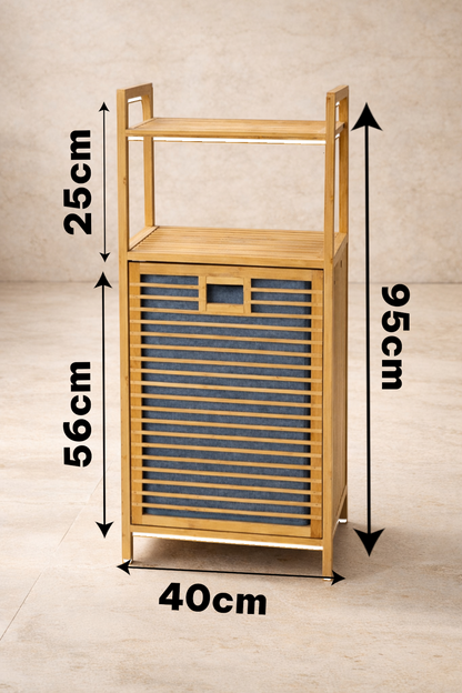 Bambu Çamaşır Sepeti Kapaklı Doğal Bambu Dayanıklı Şık Tasarım SHN-2097