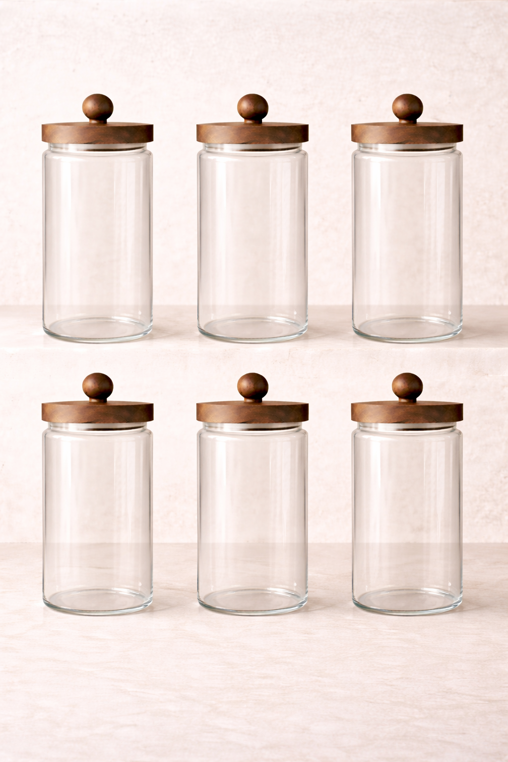 Akasya Conta Kapaklı 6'lı Borosilikat 750ml Kavanoz Seti KW-744