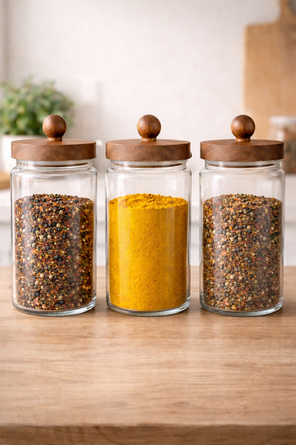 Akasya Conta Kapaklı 3'lü Borosilikat 750ml Kavanoz Seti KW-744