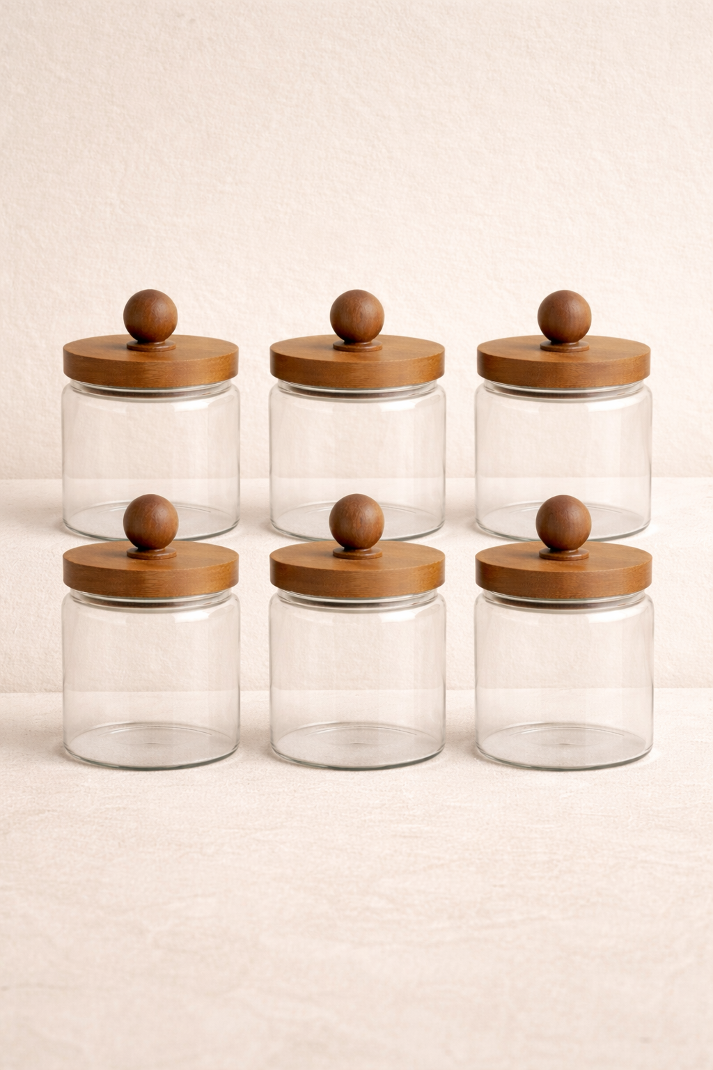 Akasya Conta Kapaklı 6'lı Borosilikat 450ml Kavanoz Seti KW-742