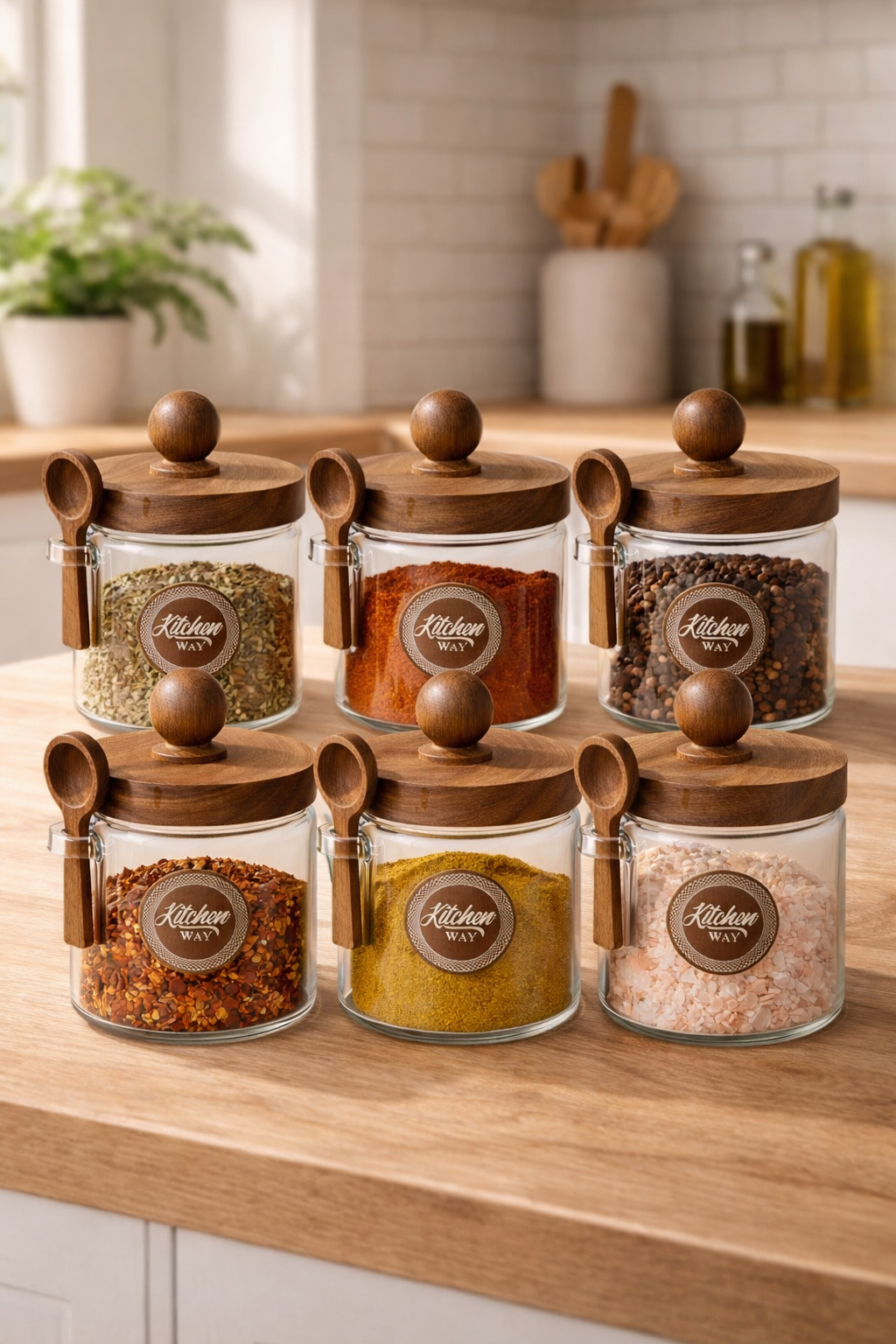 Akasya Conta Kapaklı 6'lı Borosilikat 450ml Kavanoz Seti KW-742