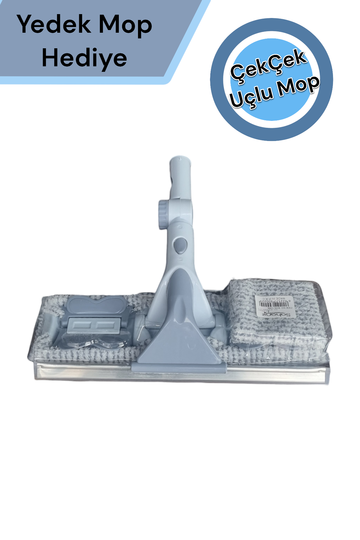 Ayarlanabilir Başlıklı Çekçek Uçlu Mop Başlığı Yedek Mop Hediyeli SHN-1089