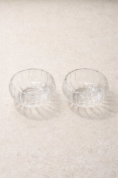 Borosilikat 6 Lı Yuvarlak Çift Cidarlı Çerezlik Cam Kase Drajelik Reçellik Seti KW-702