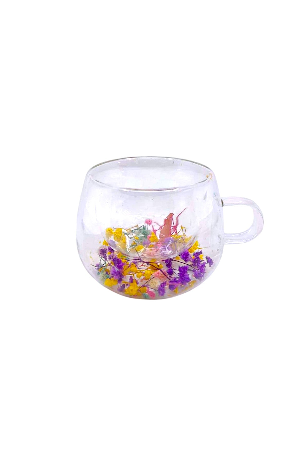 Çift Cidarlı Borosilikat 200ML Çiçek Figürlü Bardak Kupa KW-379C