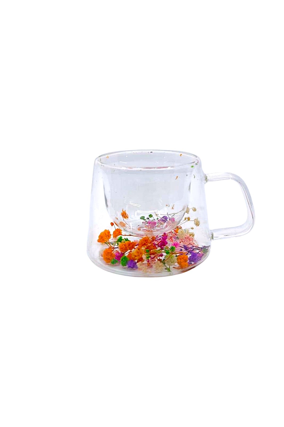 Çift Cidarlı Borosilikat 200ML Çiçek Figürlü Bardak Kupa KW-380C
