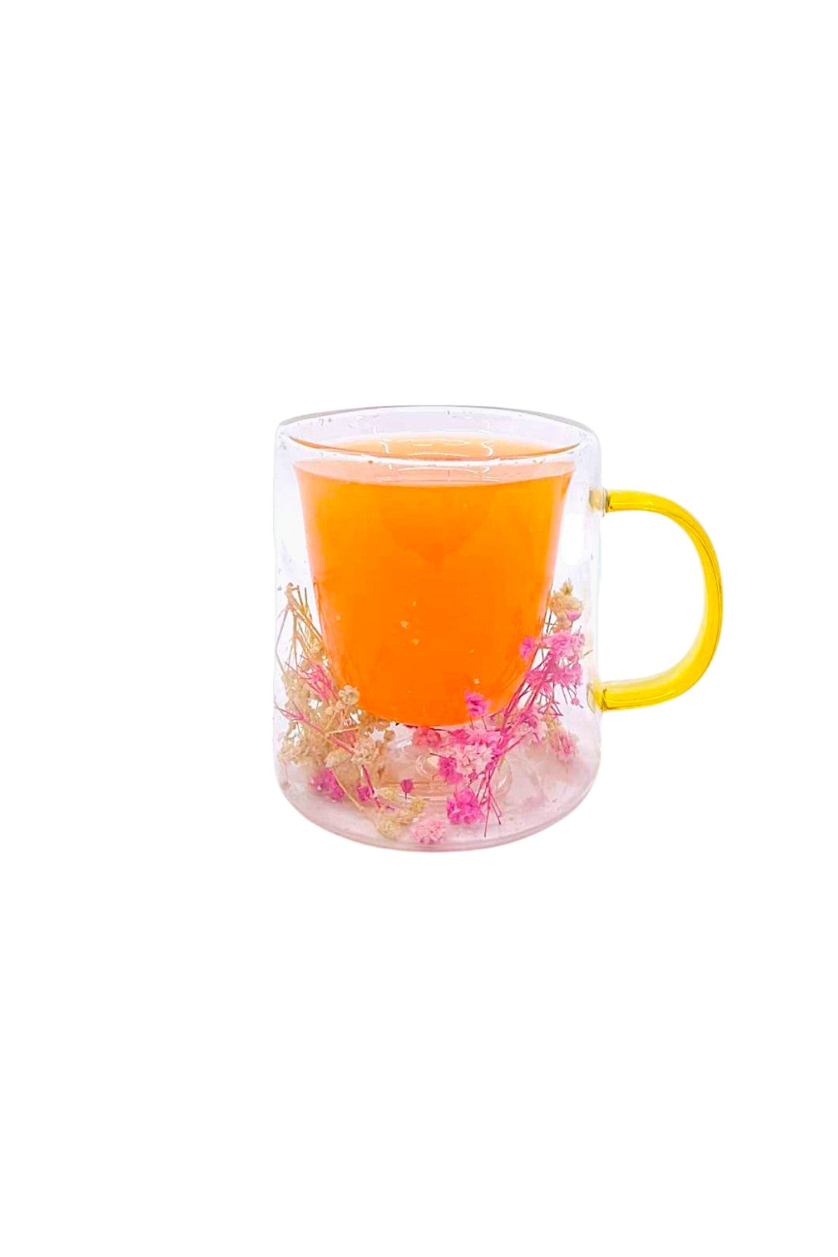 Çift Cidarlı Borosilikat 250ML Çiçek Figürlü Bardak Kupa KW-377C