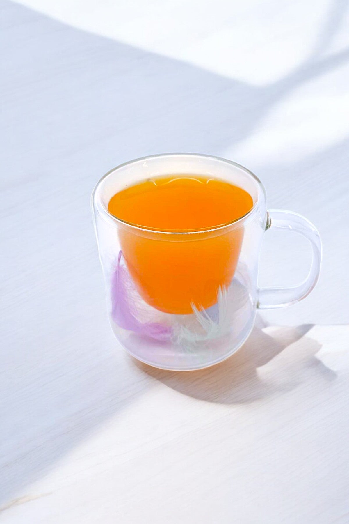 Çift Cidarlı Borosilikat 250ML Tüy Figürlü Bardak Kupa KW-377D