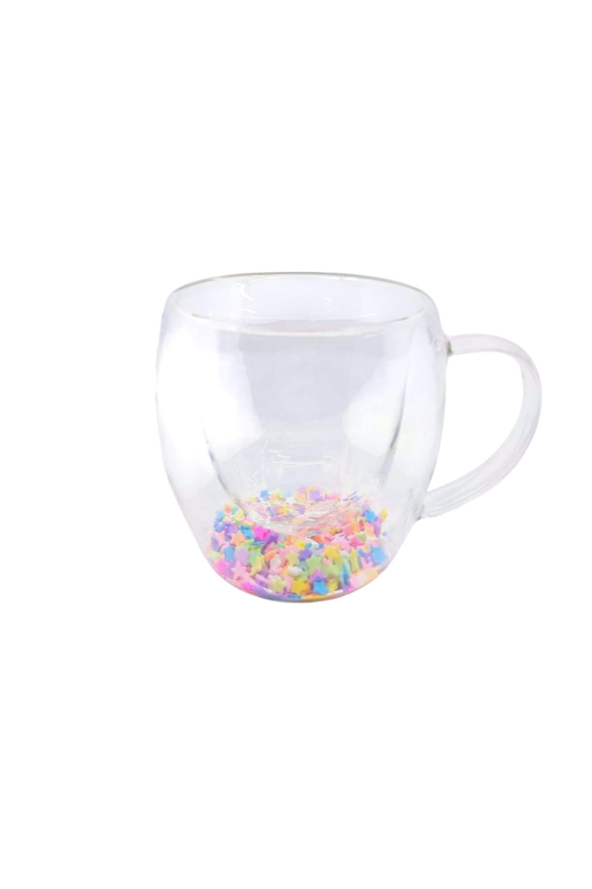 Çift Cidarlı Borosilikat 250ML Yıldız Figürlü Bardak Kupa KW-378A