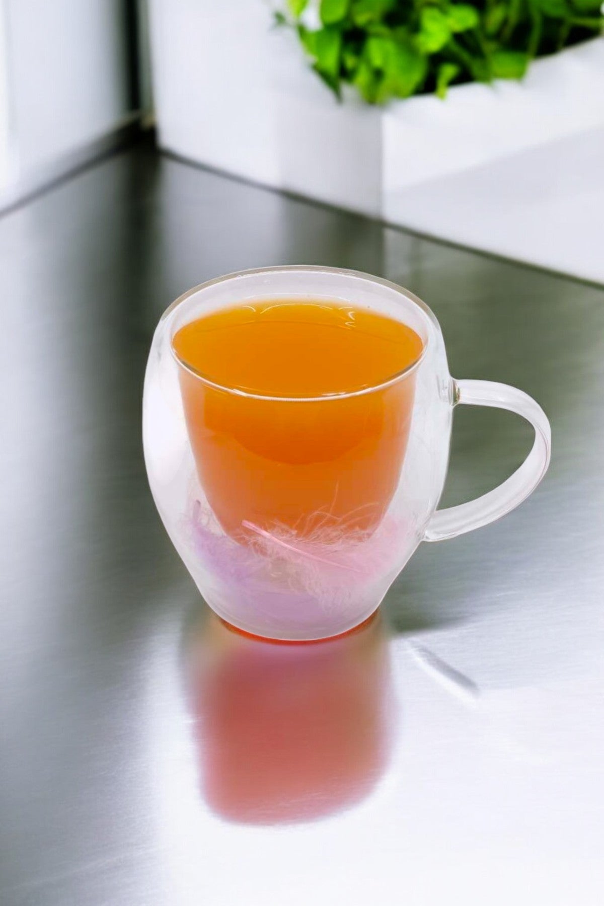 Çift Cidarlı Borosilikat 250ML Tüy Figürlü Bardak Kupa KW-378D