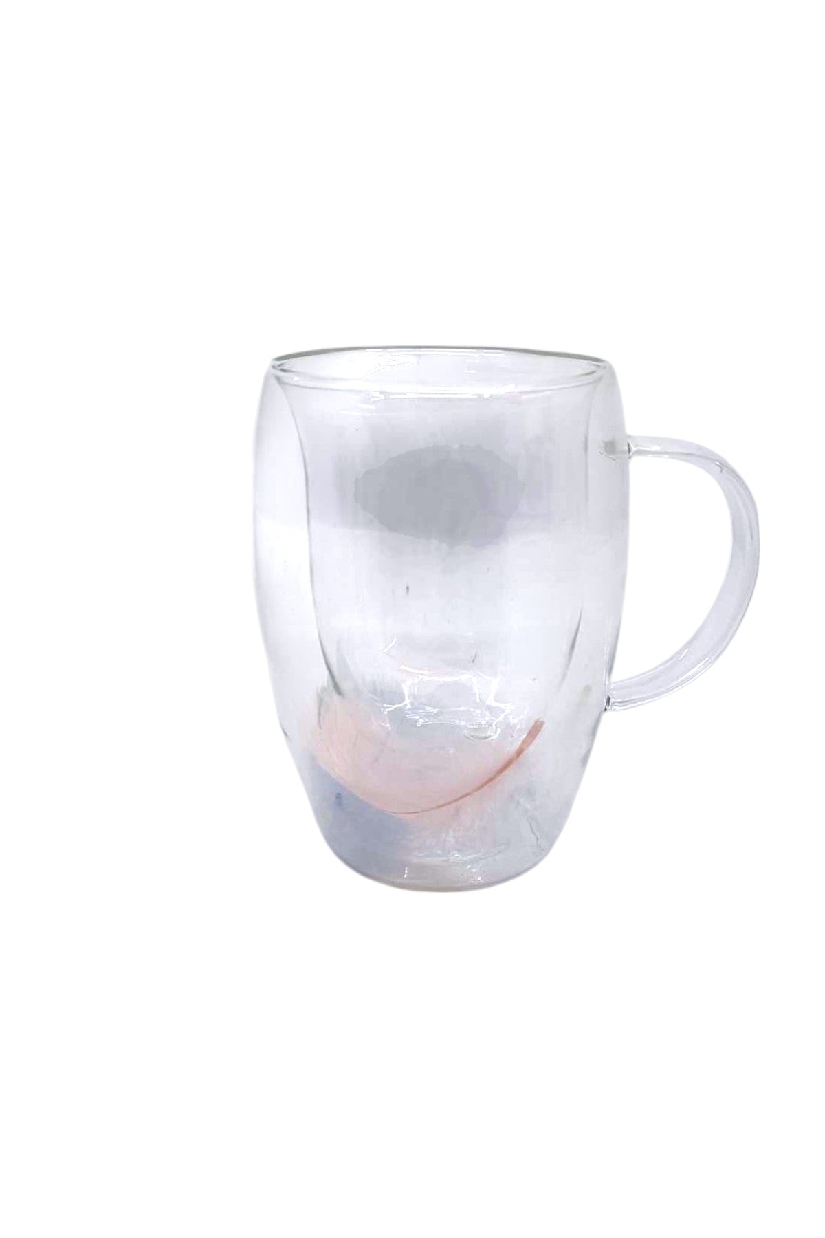 Çift Cidarlı Borosilikat 350ML Tüy Figürlü Bardak Kupa KW-381D