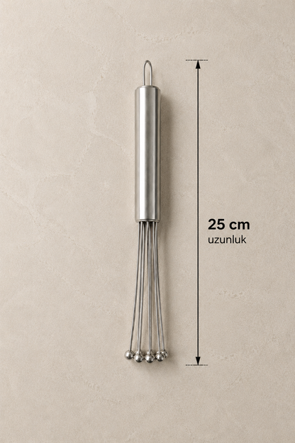 Metal Çırpıcı Paslanmaz Çelik El Çırpıcısı 8 Uçlu Katlanabilir Mutfak Çırpma Teli KW-3378