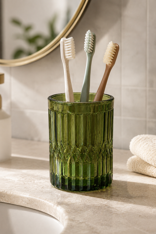 Çizgi Desenli Dekoratif Diş Fırçalık Şık Banyo Düzenleyici Fırçalık SHN-2131