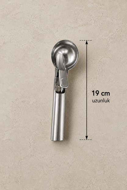 Metal Dondurma Kaşığı Servis Porsiyonlama Kaşığı Dayanıklı Mutfak Gereci KW-3372