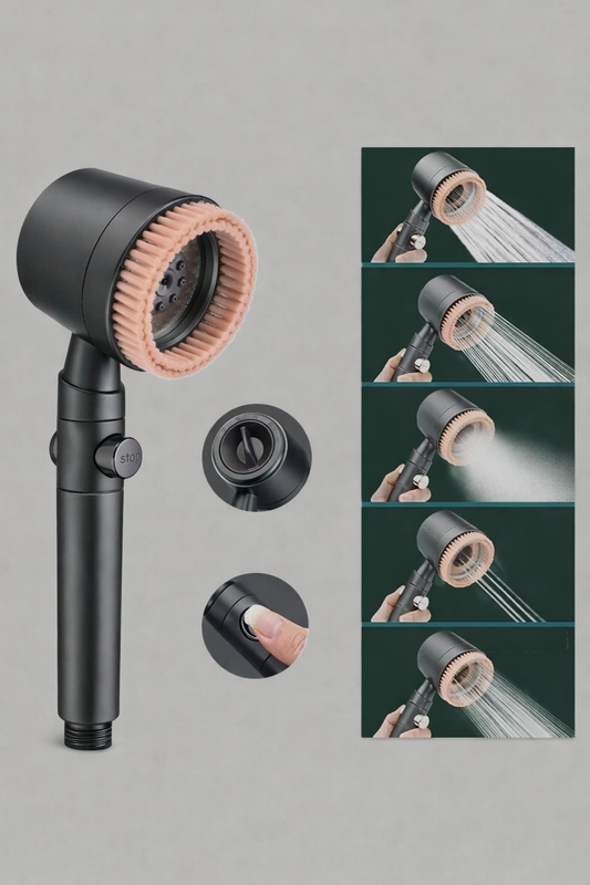 Yüksek Basınçlı 5 Fonksiyonlu Fırçalı Filtreli Duş Başlığı SHN-1328
