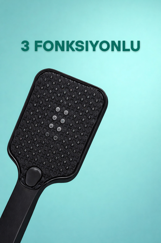3 Fonksiyonlu Yüksek Basınçlı Kare Duş Başlığı SHN-1350