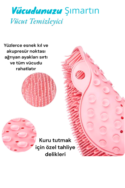 Full Silikon Kaydırmaz Vakum Tabanlı Masaj Etkili Duş Lifi SHN-1105