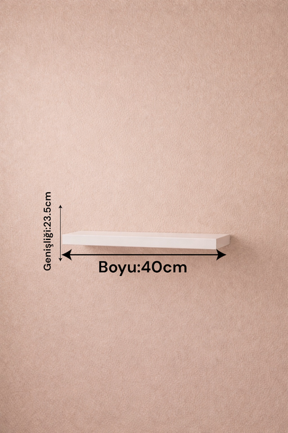 Beyaz Duvar Rafı Minimal Dekoratif Askısız Duvar Rafı Modern Tasarım SHN-2114A