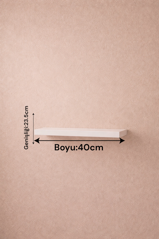 Beyaz Duvar Rafı Minimal Dekoratif Askısız Duvar Rafı Modern Tasarım SHN-2114A