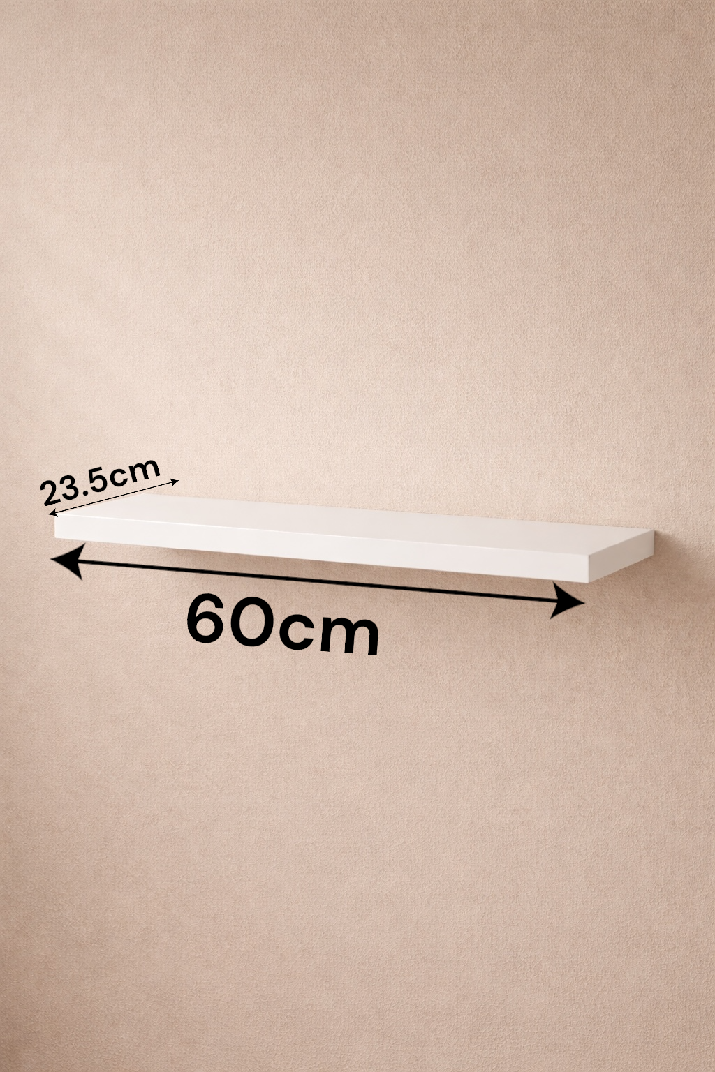 Beyaz Duvar Rafı Minimal Dekoratif Askısız Duvar Rafı Modern Tasarım SHN-2115A