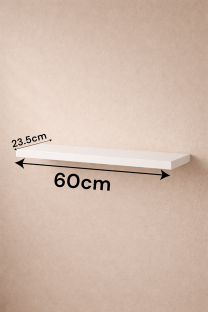 Beyaz Duvar Rafı Minimal Dekoratif Askısız Duvar Rafı Modern Tasarım SHN-2115A