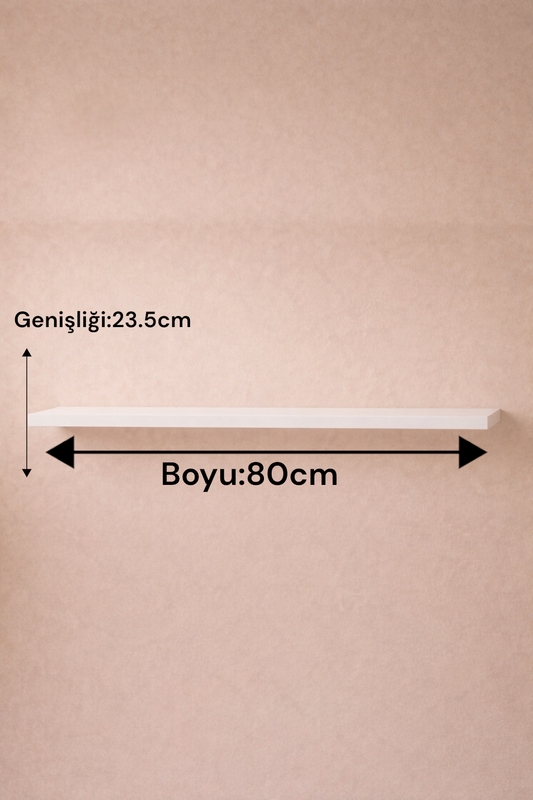 Beyaz Duvar Rafı Minimal Dekoratif Askısız Duvar Rafı Modern Tasarım SHN-2116A