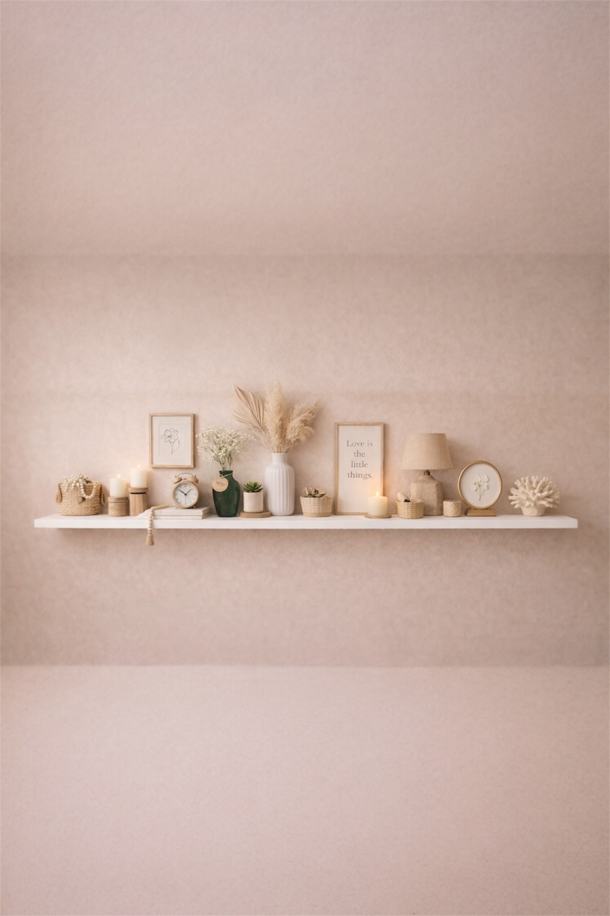 Beyaz Duvar Rafı Minimal Dekoratif Askısız Duvar Rafı Modern Tasarım SHN-2117A