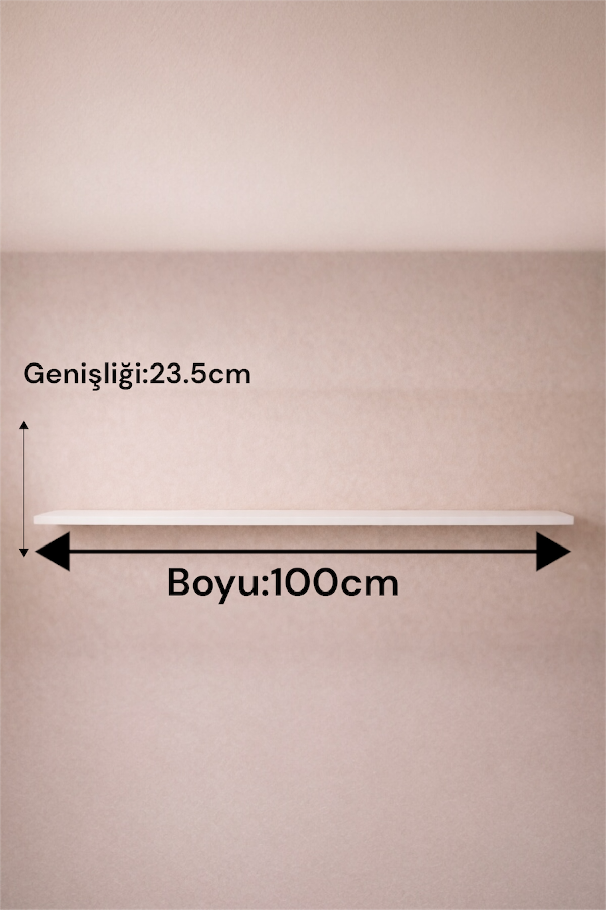 Beyaz Duvar Rafı Minimal Dekoratif Askısız Duvar Rafı Modern Tasarım SHN-2117A