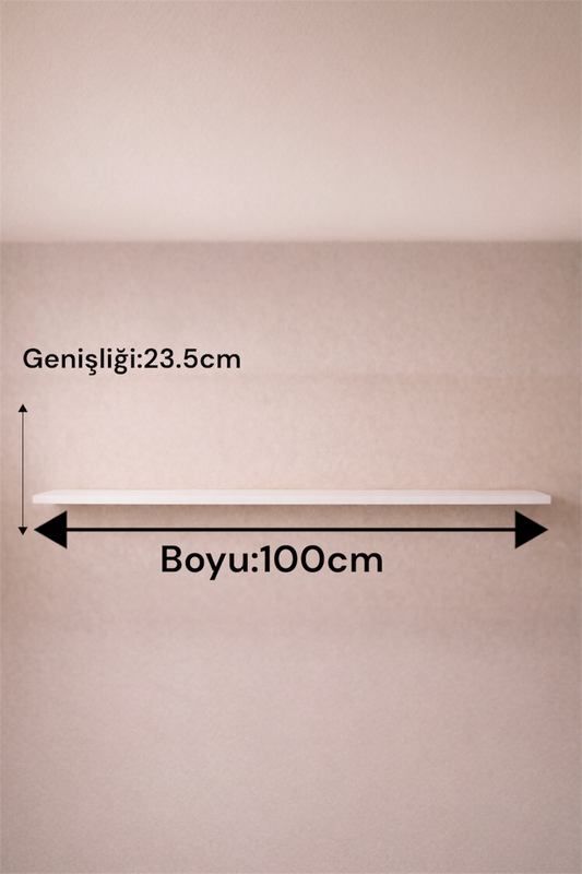 Beyaz Duvar Rafı Minimal Dekoratif Askısız Duvar Rafı Modern Tasarım SHN-2117A