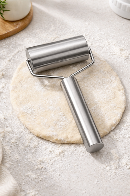 Paslanmaz Çelik Demir Rulo Hamur Merdanesi Düz Yüzey Dayanıklı Hijyenik KW-1136