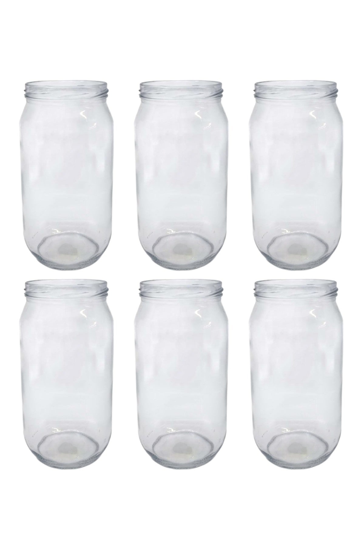 6 Lı 1000ml Büyük Şeffaf Konserve Kavanoz FMA099496