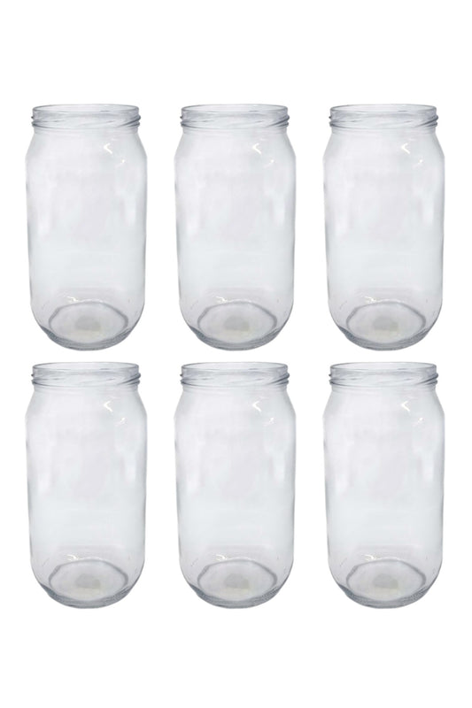 6 Lı 1000ml Büyük Şeffaf Konserve Kavanoz FMA099496