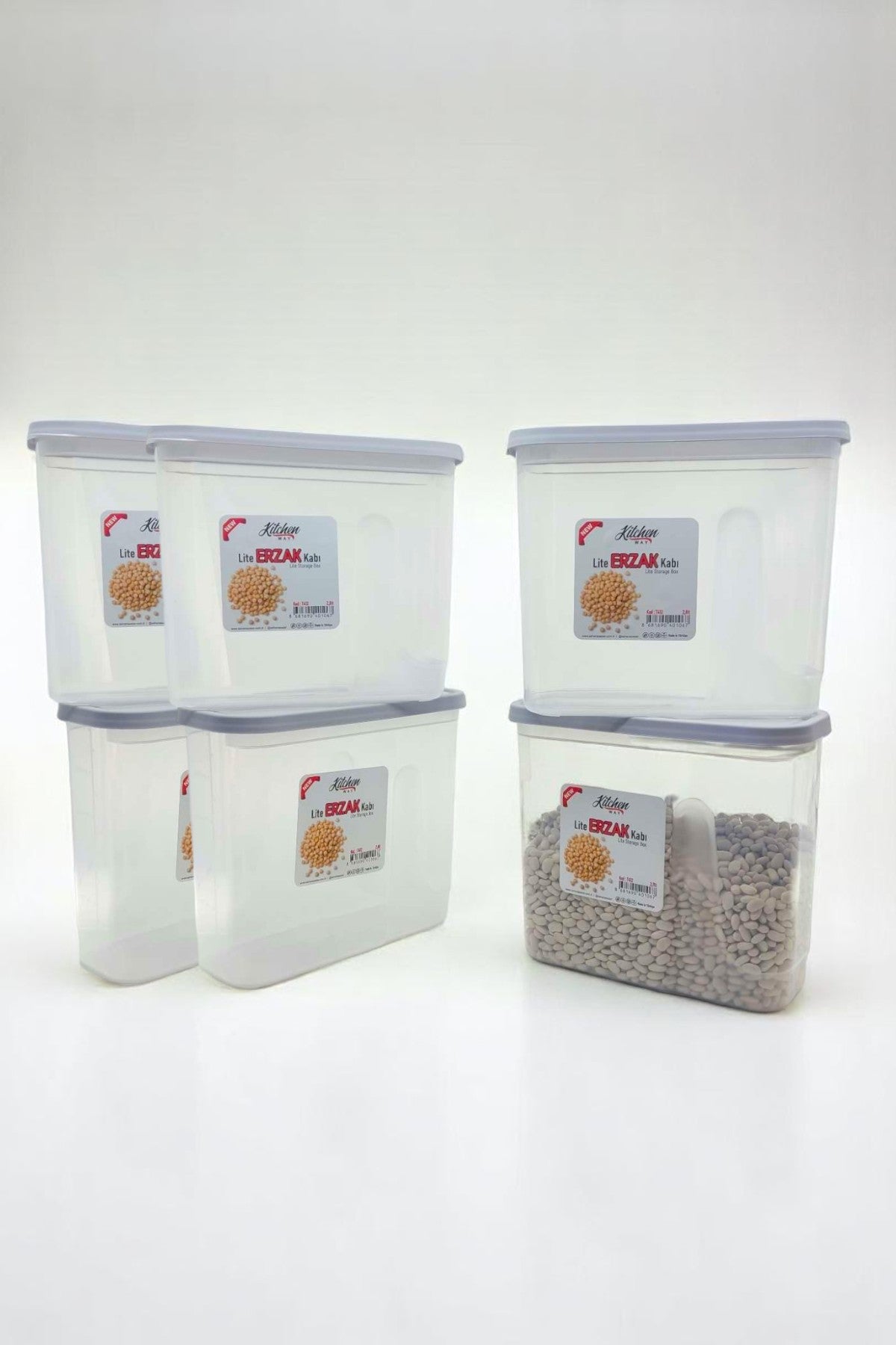 6 Lı Dikdörtgen Kuru Gıda Saklama Kabı 2,8Litre FMA401067