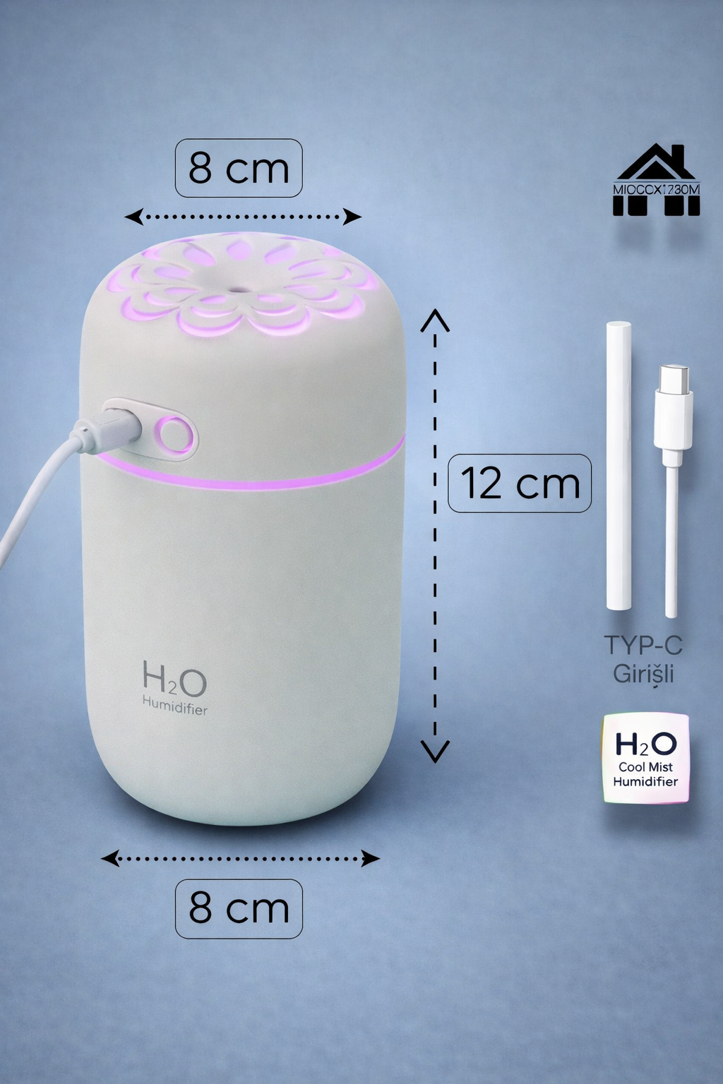 RGB Renkli Sabit Renkli Hava Nemlendirici 250 ml Taşınabilir Ultrasonik Mini Sessiz Çalışma SHN-2299