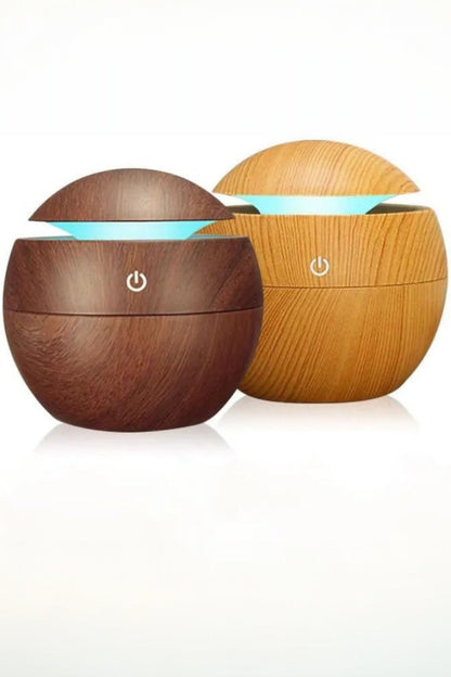 Renkli LED Işıklı Hava Nemlendirici Aromaterapi Soğuk Buhar Ahşap Görünümlü SHN-2300