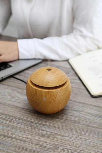 Renkli LED Işıklı Hava Nemlendirici Aromaterapi Soğuk Buhar Ahşap Görünümlü SHN-2300