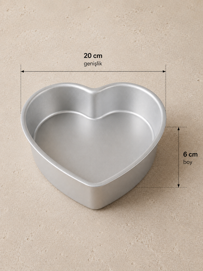 Metal Kalp Şeklinde Kek Kalıbı Kalp Pasta Kek 1250ML Pişirme Kalıbı KW-3399