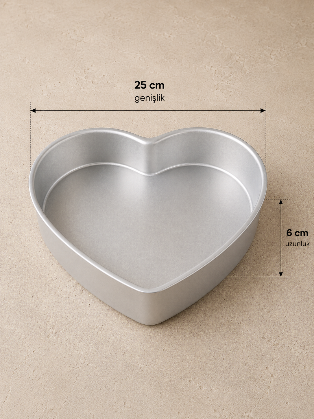Metal Kalp Şeklinde Kek Kalıbı Kalp Pasta Kek 2000ML Pişirme Kalıbı KW-3400