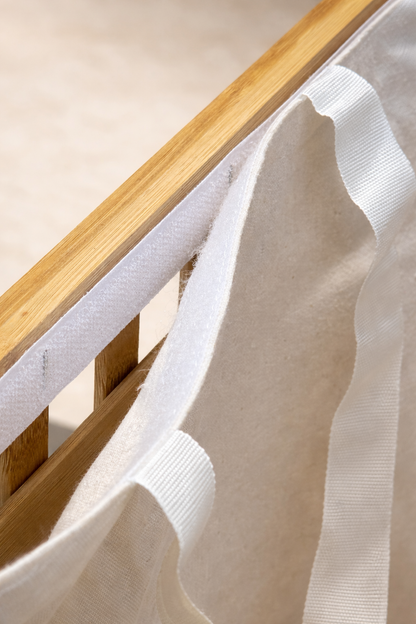 Bambu Çamaşır Sepeti Kapaklı Doğal Bambu Dayanıklı Şık Tasarım SHN-2099