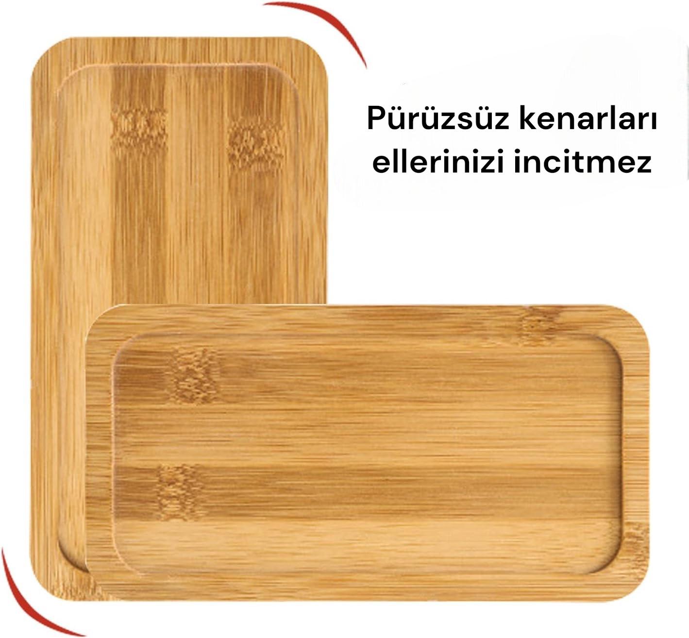 Bambu Kare Sunumluk Tepsi KW-155