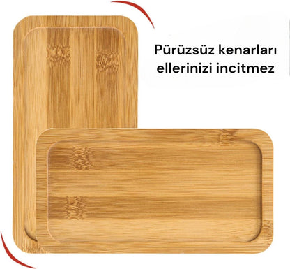 Bambu Kare Sunumluk Tepsi KW-156
