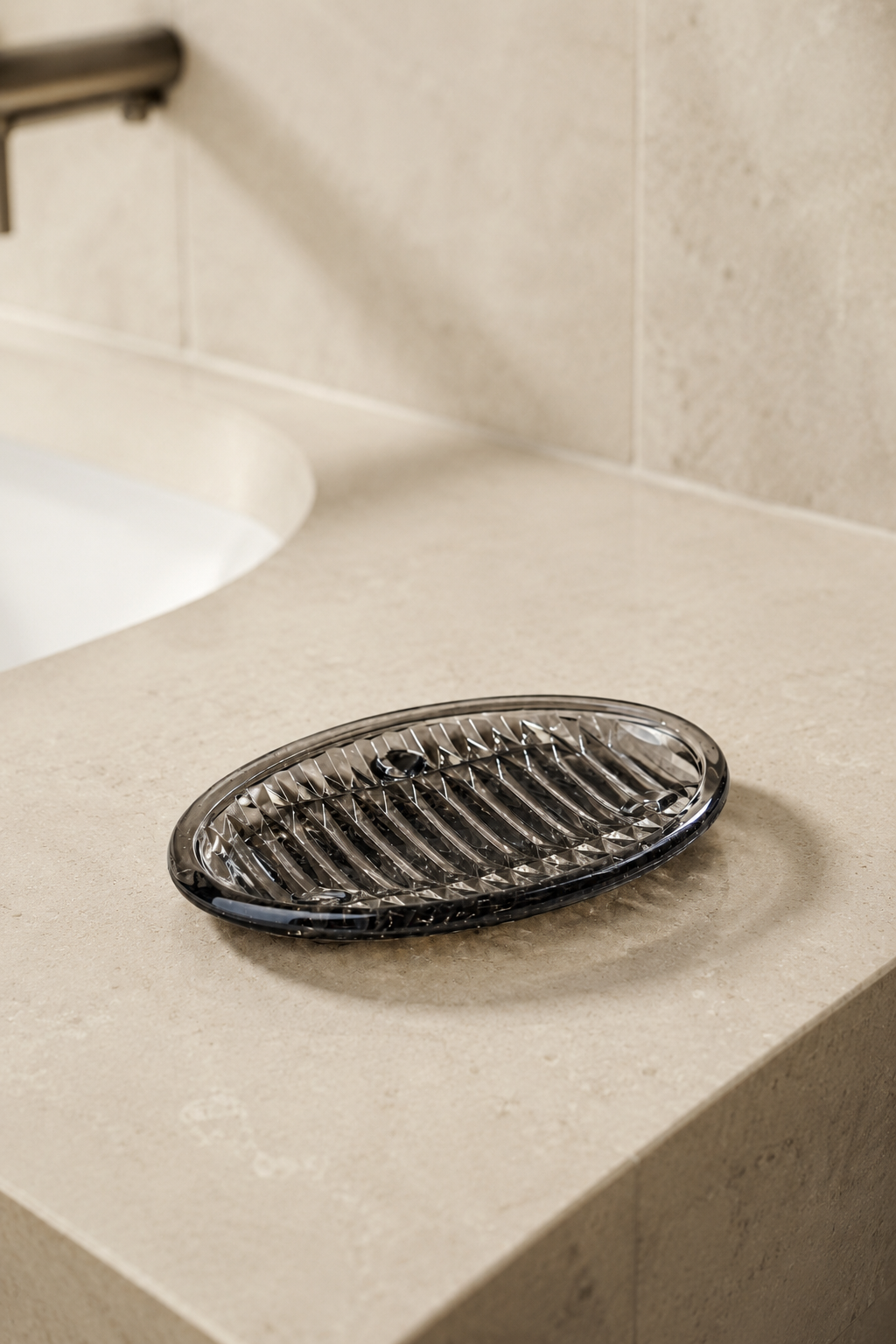 Çizgi Desenli Katı Sabunluk Dekoratif Banyo Mutfak Sabunluğu SHN-2132
