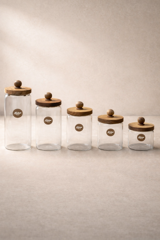 Akasya Conta Kapaklı Kavanoz Set Baharatlık KW-740 Series