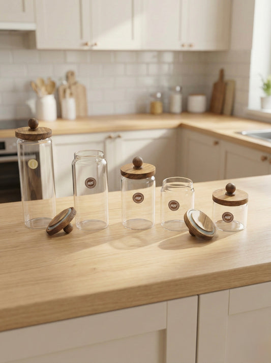 Akasya Conta Kapaklı Kavanoz Set Baharatlık KW-740 Series
