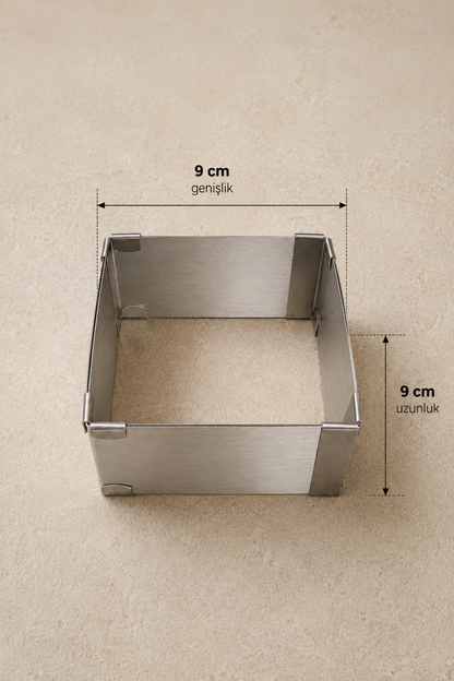Ayarlanabilir Kare Kek Pasta Kalıbı 9-16 cm Metal Pandispanya Kalıbı KW-3394