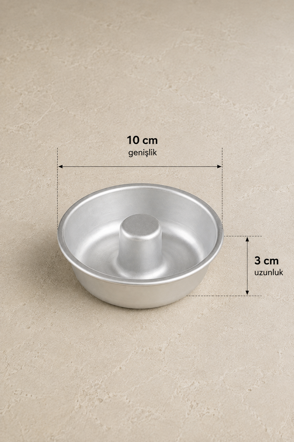 Alüminyum Borulu Kek Kalıbı Dayanıklı Ortası Delikli Kek 150ML Pasta Kalıbı KW-3350