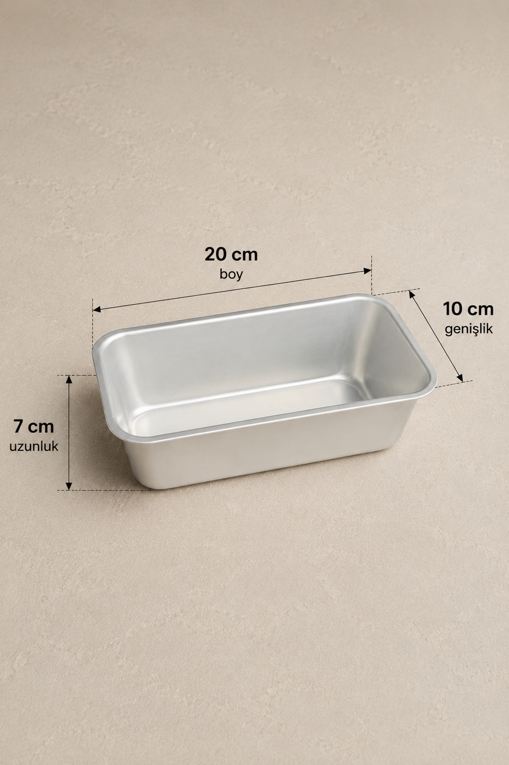 Alüminyum Kek Kalıbı Dayanıklı Mini Baton Pasta Ekmek Kalıbı 1 Litre KW-3359