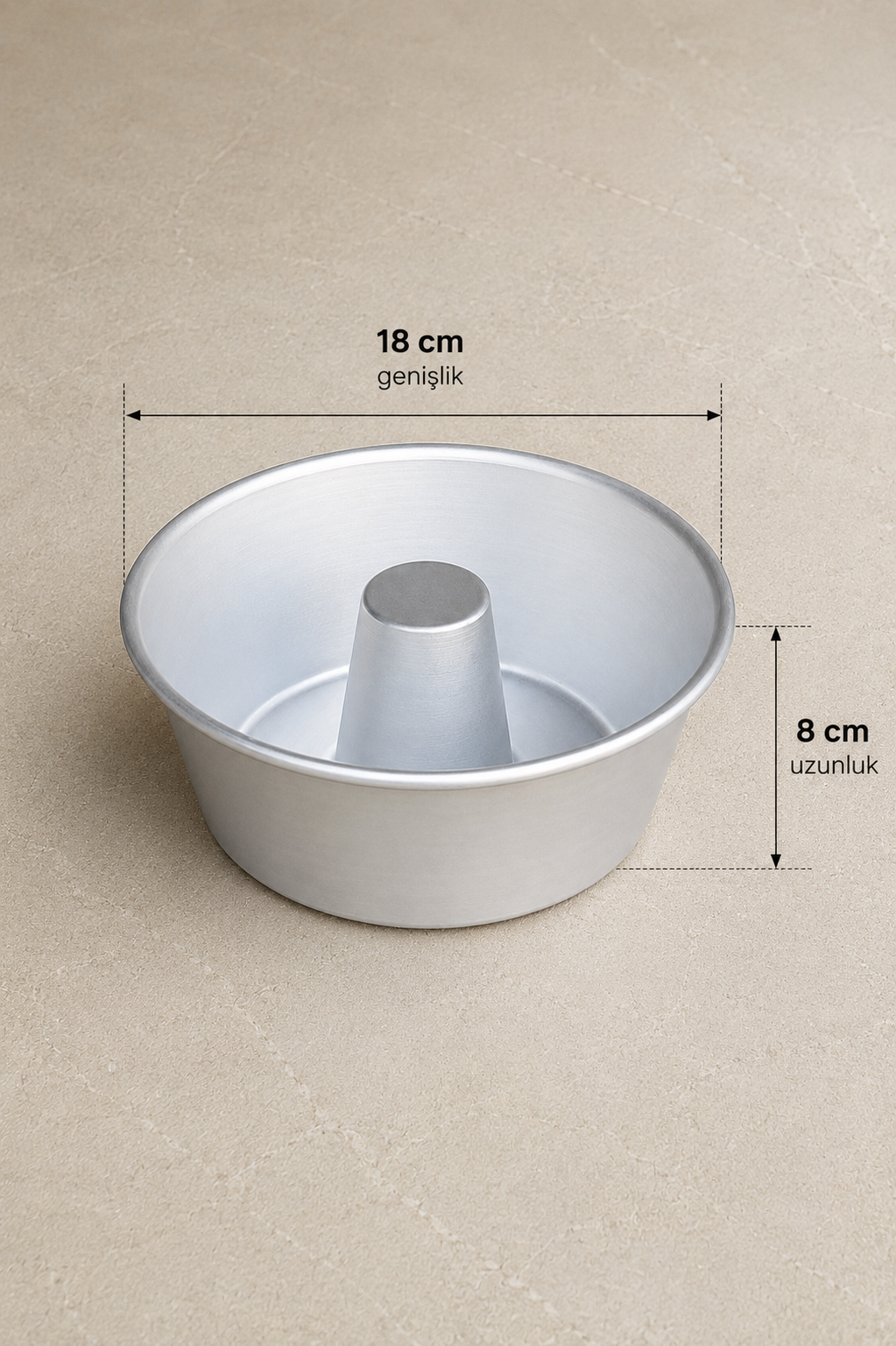 Alüminyum Borulu Kek Kalıbı Dayanıklı Ortası Silindir Kek 1100ML Pasta Kalıbı KW-3361