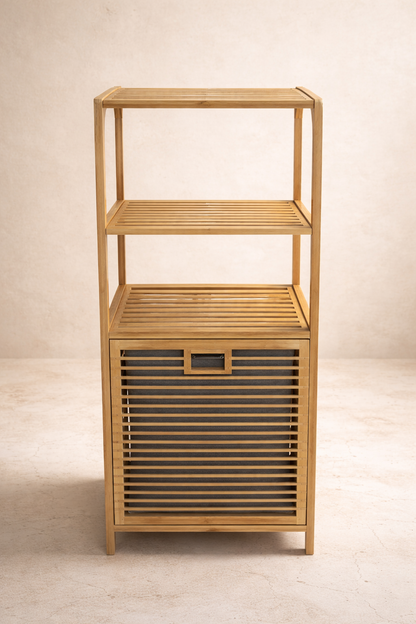 Bambu Çamaşır Sepeti Doğal Bambu Dayanıklı Şık Tasarım SHN-2094